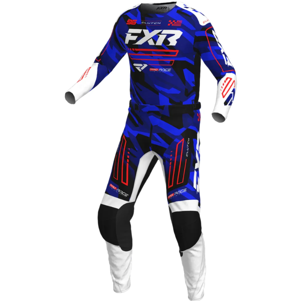 FXR Clutch Kids Blue Camo/Red Kit Combo 2025
