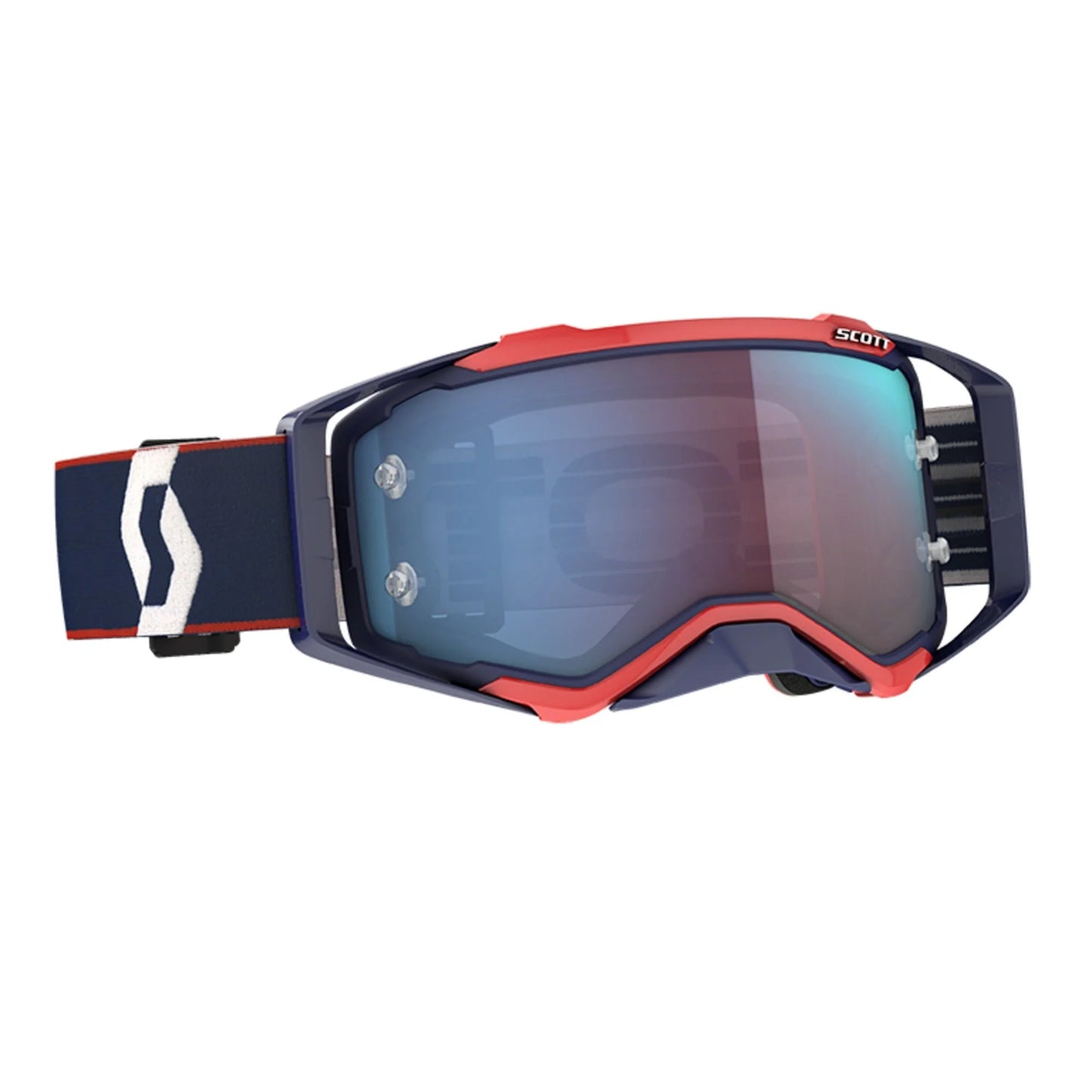 Scott Prospect Goggle, Retro Blue / Red – Electric Blue Chrome Works Lens