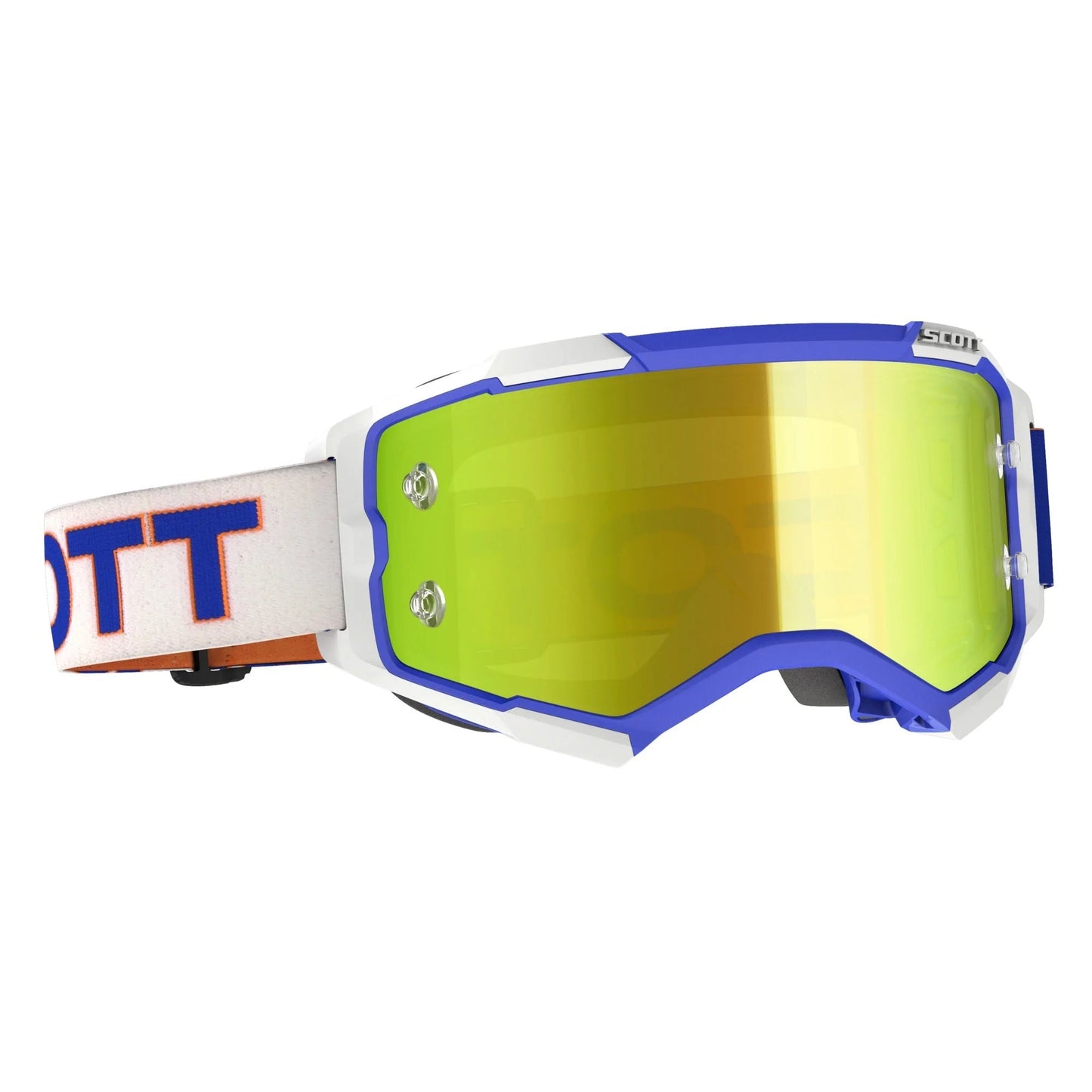 Scott Fury Goggles, White / Blue – Yellow Chrome Works Lens