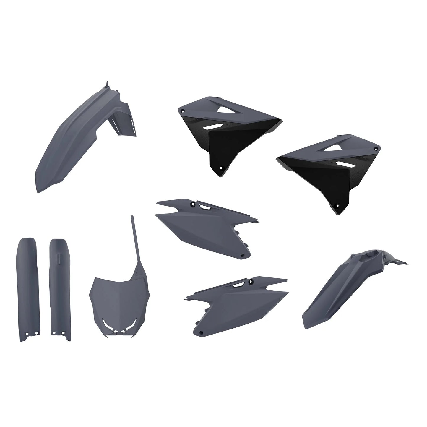 Polisport Suzuki Plastic Kit RM 125 RM 250 2001 - 2008 Restyle, Nardo Grey