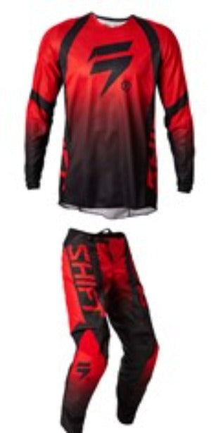 Shift MX Adult White Label Posn Red Motocross Kit Combo Size 34W Large