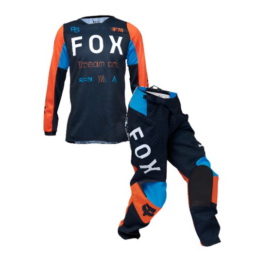 Fox Racing 180 Race Spec MDNT Blue Orange Kit Combo 2025