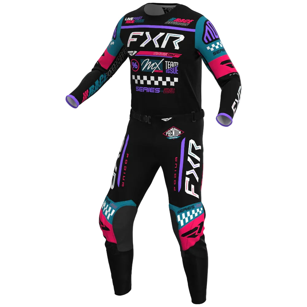 FXR Podium Gladiator Youth Black Coral Teal Kit Combo 2026