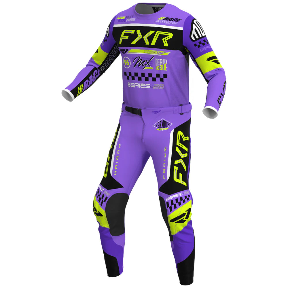 FXR Podium Gladiator Youth Purple Black Hivis Kit Combo 2026