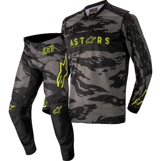 Alpinestars Adult Racer Tactical Black/Grey/FluoYellow Kit Combo 2022 - 28W/Small