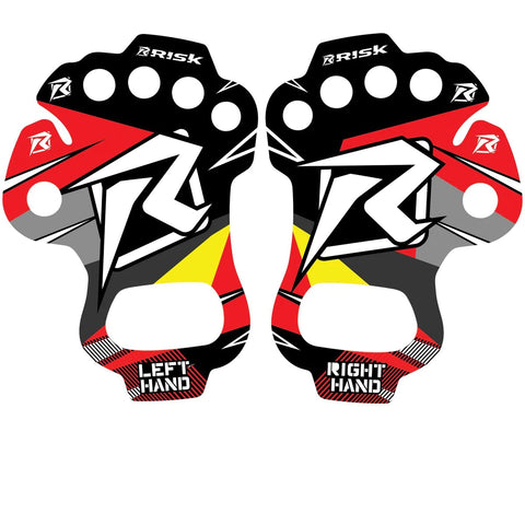 Risk Racing Palm Protectors, Red / White / Black, Small / Medium