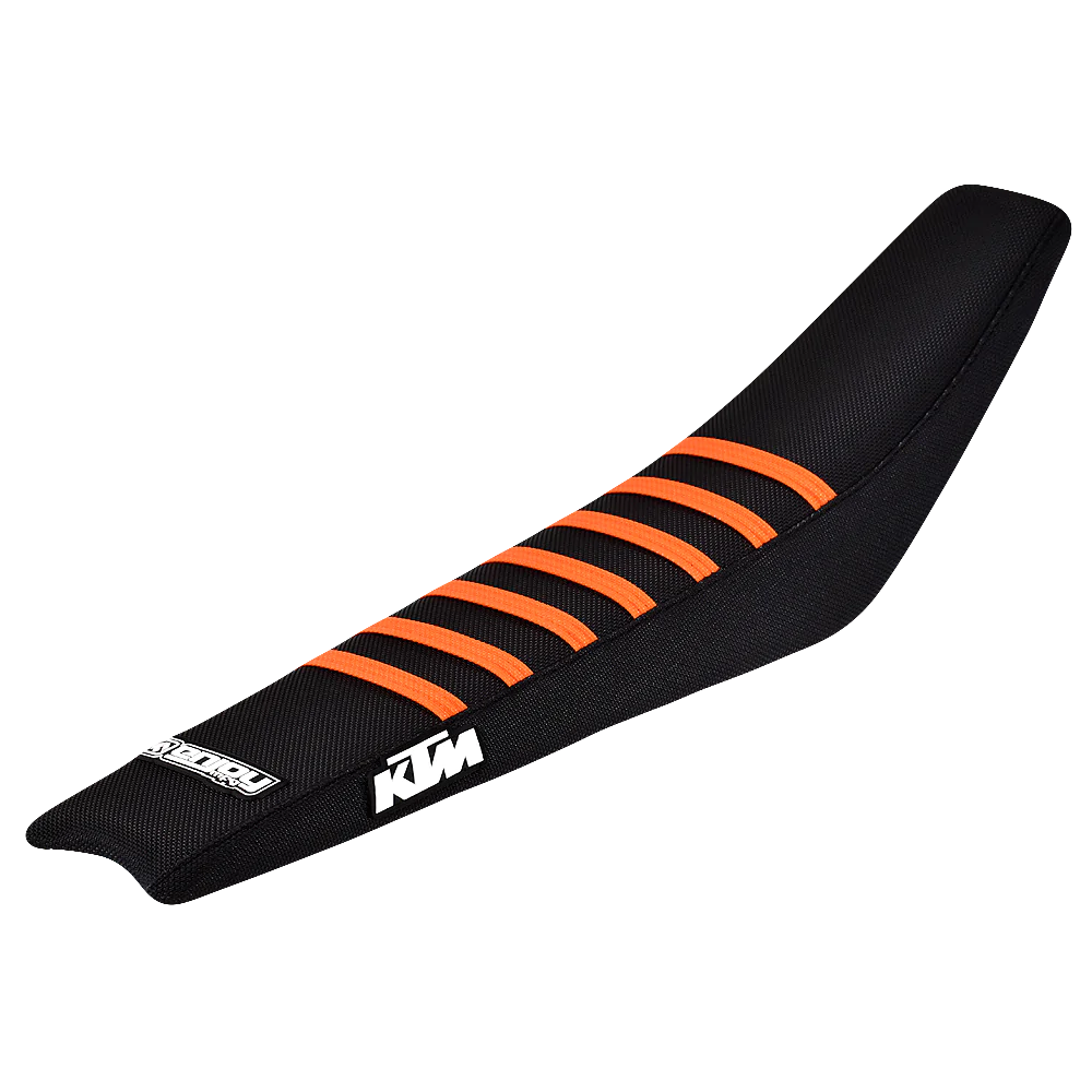 Enjoy Manufacturing KTM Seat Cover SX 50 2016 - 2022 Ribbed Logo, Black / Orange