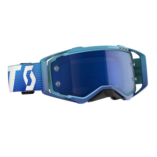 Scott Prospect Goggle, Blue / White – Electric Blue Chrome Works Lens