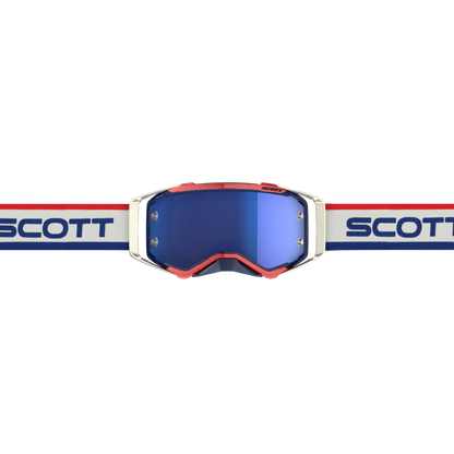 Scott Prospect Goggle, Retro White / Blue – Electric Blue Chrome Works Lens