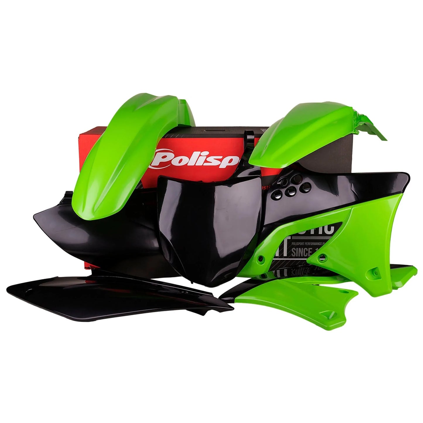 Polisport Kawasaki Plastic Kit KXF 250 2009 - 2012, Green / Black