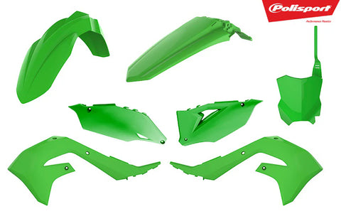 Polisport Kawasaki Plastic Kit KX 250 2021 - 2022 KX 450 2019 - 22, All Green