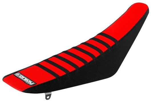 Enjoy Manufacturing Honda Sear Cover CRF 250 R 2018 - 2021 CRF 450 R 2017 - 2020 Ribbed, Black / Red / Black