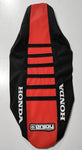 Enjoy Manufacturing Honda Sear Cover CR 125 CR 250 2002 - 2007 Ribbed Logo, Black / Red / Black