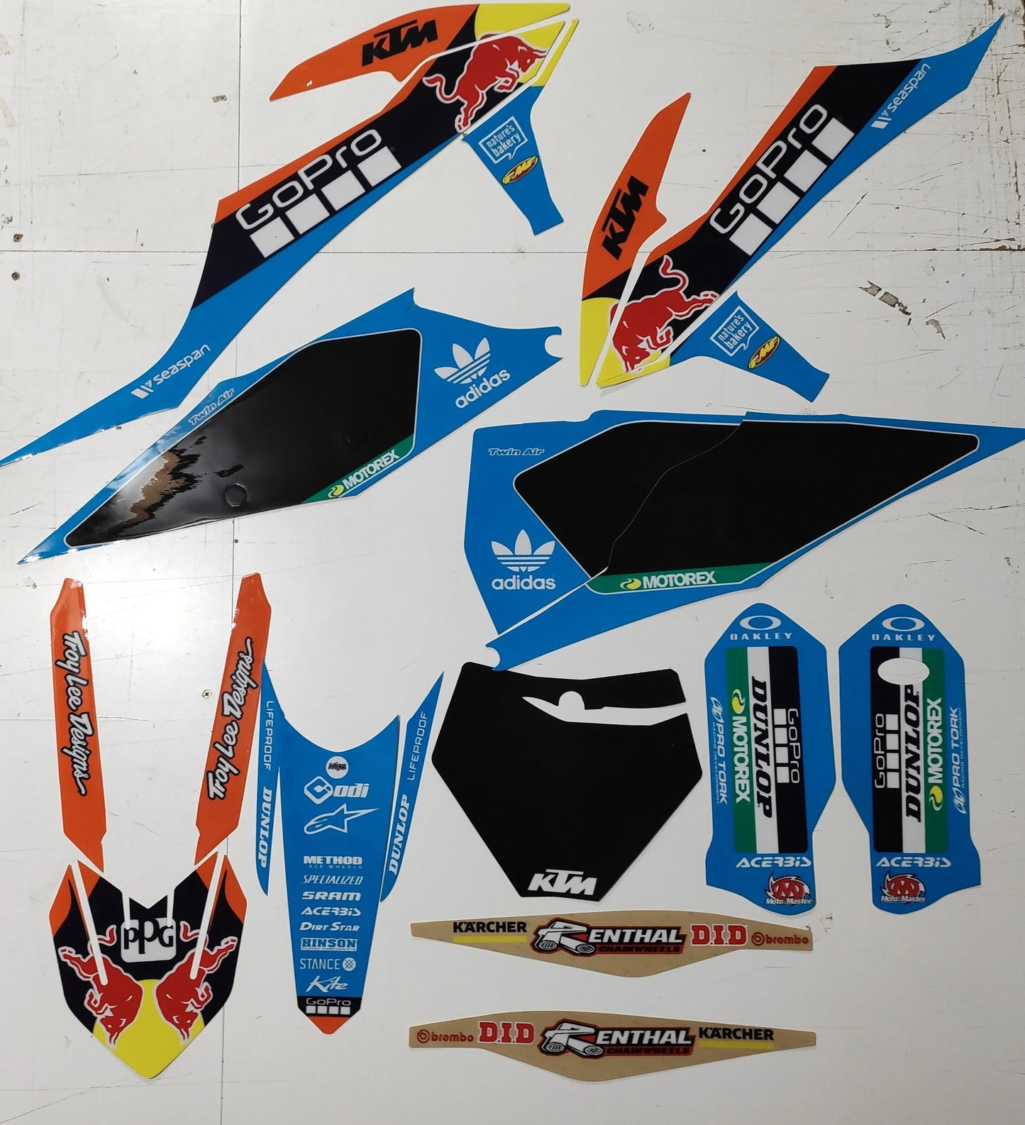 Enjoy Manufacturing KTM Graphics Kit SX SXF 2019 - 2022, Troy Lee Designs GoPro Blue