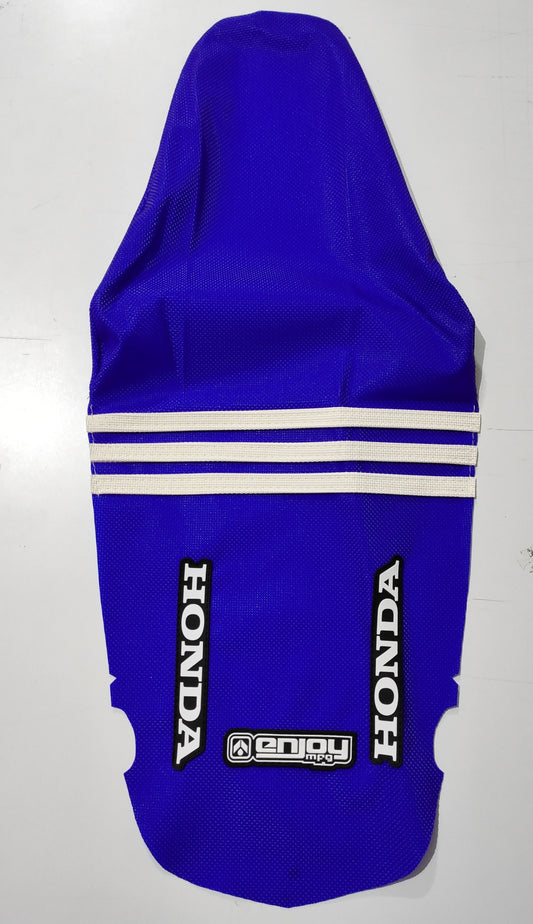 Enjoy Manufacturing Honda Sear Cover CRF 250 R 2004 - 2009 CRF 250 X 04 - 2013 Ribbed Logo, TLD Blue / White