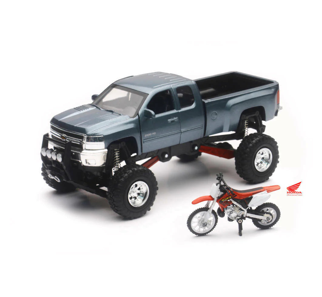 New Ray Toys 1:32 Chevrolet Silverado Pick Up & Honda Dirtbike