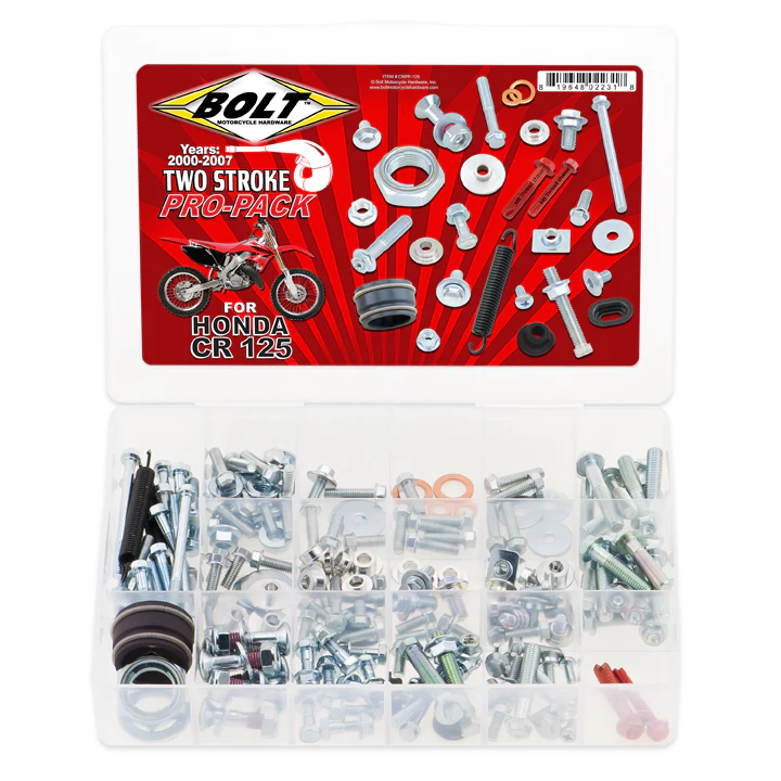 Bolt Motorcycle Hardware Honda CR 125 2000 - 2007 2 Stroke Pro Pack Bolt Kit