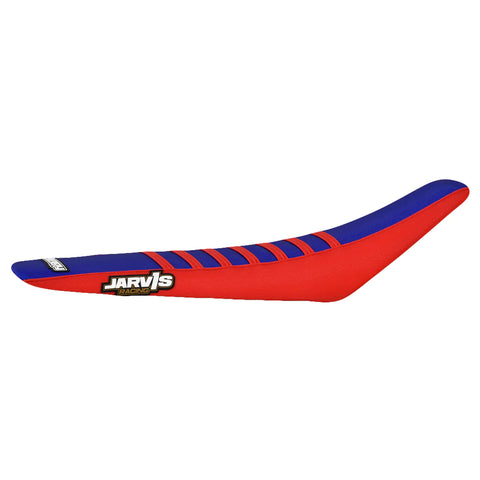 Enjoy Manufacturing Jarvis Edition Beta Seat Cover RR 2020 - 2022 Ribbed, Red / Blue / Red