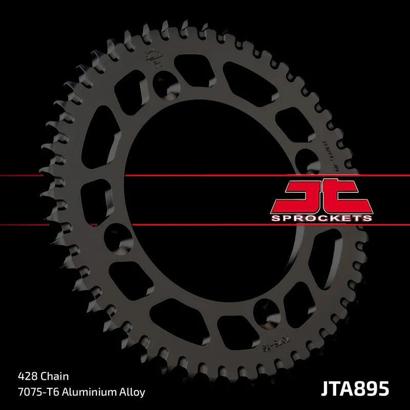 JT Sprockets Aluminium Rear Sprocket KTM SX 85 2004 - 2021 Husqvarna TC 85 2015 - 21, Black, 49T