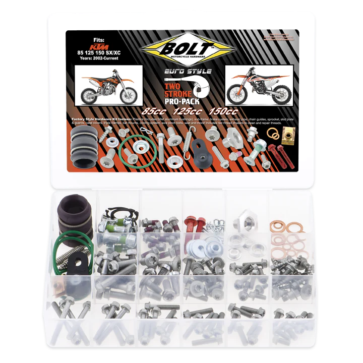 Bolt Motorcycle Hardware KTM SX XC 85 125 150 2002 - 2022 2 Stroke Pro Pack Bolt Kit