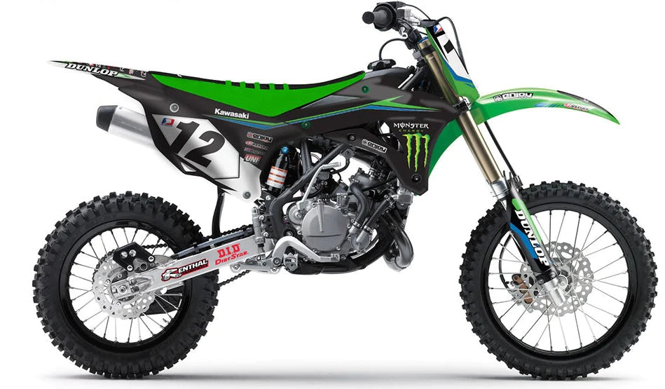 Enjoy Manufacturing Kawasaki Graphics Kit KX 85 100 112 2014 - 2022, Monster Energy