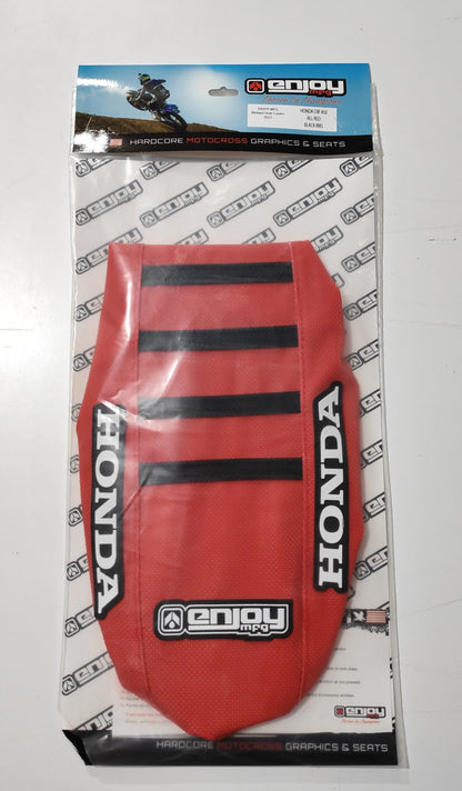 Enjoy Manufacturing Honda Sear Cover CR 125 1991 - 1992 CR 250 1990 - 91 CR 500 91 - 2001 Ribbed Logo, Red / Black