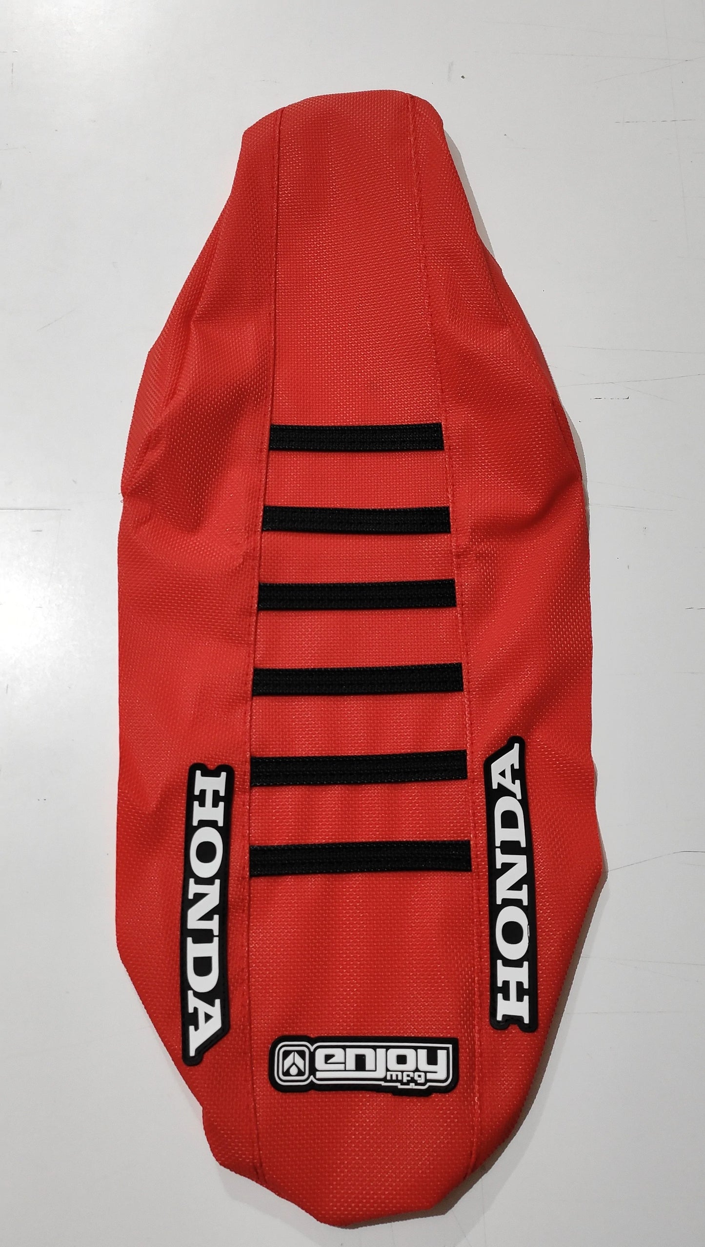 Enjoy Manufacturing Honda Sear Cover CR 125 1991 - 1992 CR 250 1990 - 91 CR 500 91 - 2001 Ribbed Logo, Red / Black