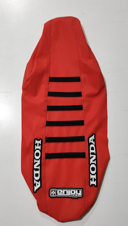 Enjoy Manufacturing Honda Sear Cover CR 125 1991 - 1992 CR 250 1990 - 91 CR 500 91 - 2001 Ribbed Logo, Red / Black