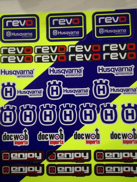 Enjoy Manufacturing Sticker Sheet, Revo Husqvarna