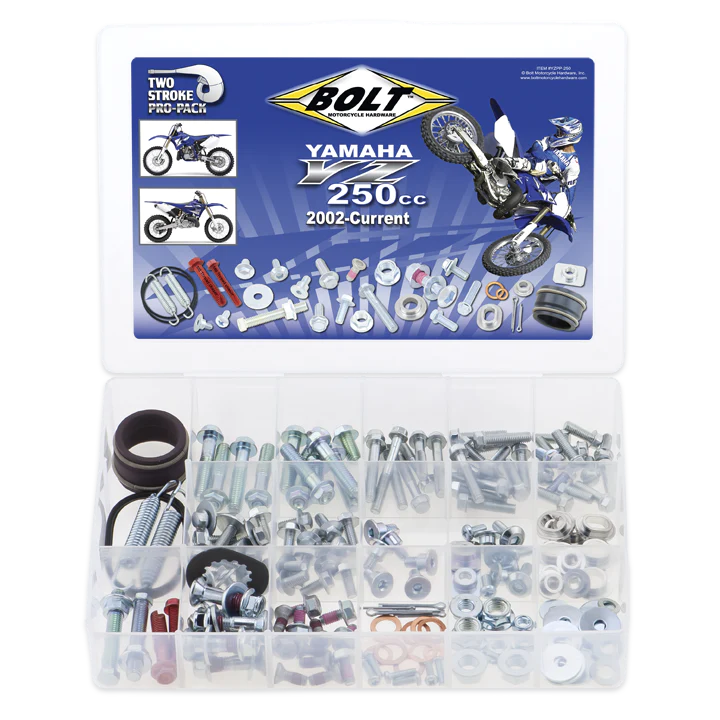 Bolt Motorcycle Hardware Yamaha YZ 250 2002 - 2021 2 Stroke Pro Pack Bolt Kit