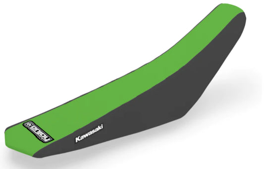 Enjoy Manufacturing Kawasaki Seat Cover KXF 250 2013 - 2016 KXF 450 2012 - 2015 STD Logo, Black / Green
