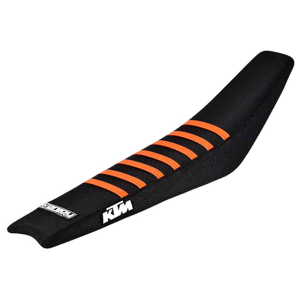 Enjoy Manufacturing KTM Seat Cover SX 65 2016 - 2022 Ribbed Logo, Black / Orange