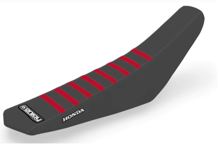 Enjoy Manufacturing Honda Sear Cover CRF 125 F 2019 - 2022 Ribbed Logo, Black / Red