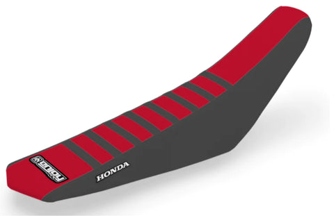 Enjoy Manufacturing Honda Sear Cover CRF 250 R 2010 - 2013 CRF 450 R 2009 - 2012 Ribbed Logo, Black / Red / Black
