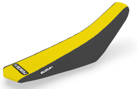 Enjoy Manufacturing Suzuki Seat Cover RM 125 RM 250 1996 - 2000 STD Logo, Black / Yellow