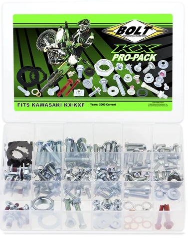 Bolt Motorcycle Hardware Kawasaki KX / KXF Pro Pack Bolt Kit