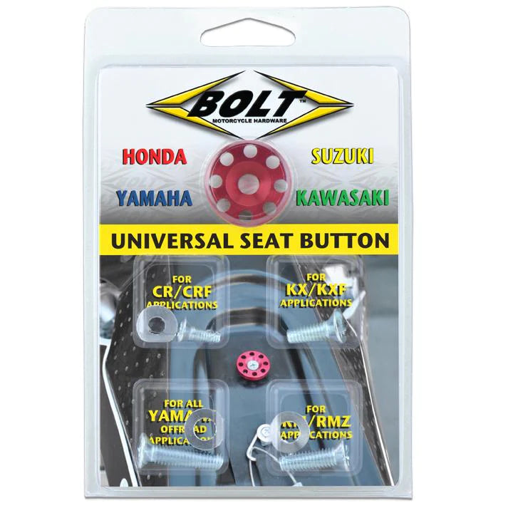 Bolt Motorcycle Hardware Universal Adonized Seat Button - Red