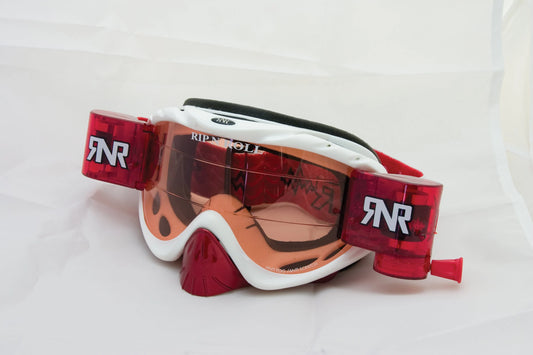 Rip n Roll Hybrid Fully Loaded Goggle, White / Red